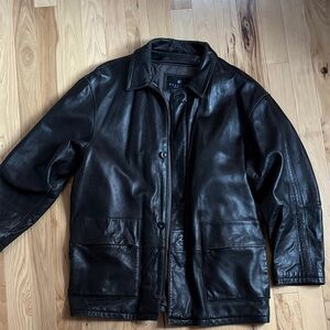 Kenneth Cole Men's Black Leather Jacket